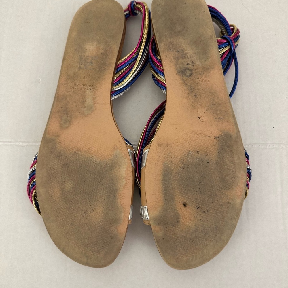 Zara Basic Collection Multicolored Sandals Size 4… - image 5